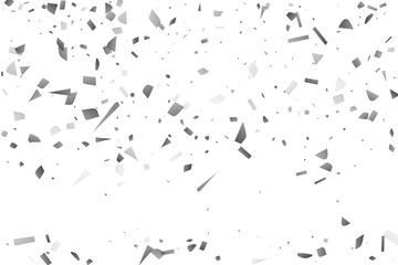 Silver glitter confetti on a white background. Decorative element.