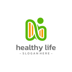 Letter H healthy living logo template design vector.