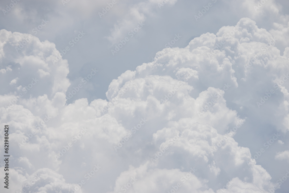 Sticker white cloud background and texture. multi cloud layers.