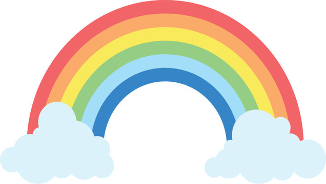rainbow element with cloud vector illustration
