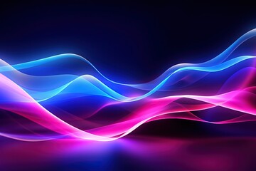 Naklejka premium abstract futuristic background with pink blue purple glowing neon moving high speed wave lines honeycomb and bokeh lights. Data transfer concept Fantastic wallpaper