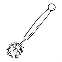toilet brush. Hand drawn vector illustration