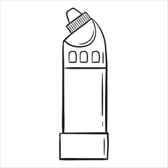 Toilet cleaner gel bottle. Hand drawn vector illustration