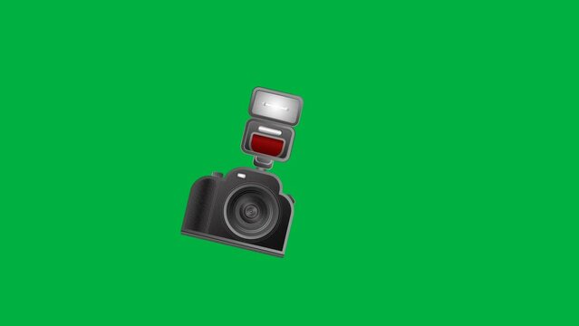 seamless and loopable clicking photos camera animation on green screen.