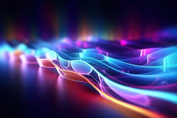 abstract futuristic background with pink blue glowing neon moving high speed wave lines and bokeh lights. Data transfer concept Fantastic wallpaper,