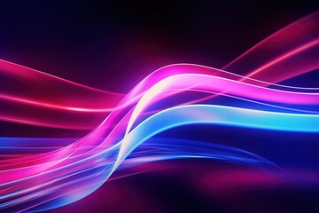 Naklejka premium abstract futuristic background with pink blue glowing neon moving high speed wave lines and bokeh lights. Data transfer concept Fantastic wallpaper,