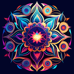 mesmerizing kaleidoscopic vector art piece that captures the essence of cosmic energy