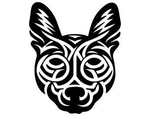 Fototapeta premium Dog Man's Friend Breed Puppy Affectionate Faithful Barking Tattoo Stamp