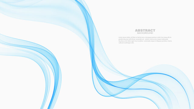 Blue wavy swirling lines, smoky background.