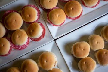 aerial view of mini sandwiches