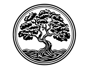 Trees Ecology Symbol Vector Vyaz Pattern Ink Ancient Logo Foliage