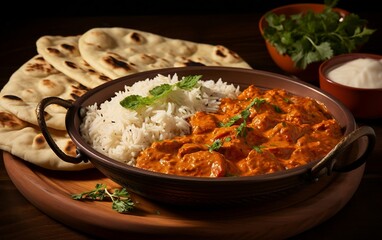 Chicken tikka masala: a flavorful and spicy curry dish made with tender meat, Generative Ai