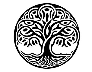 Trees Ecology Symbol Vector Vyaz Pattern Ink Ancient Logo Foliage