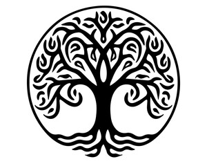 Trees Ecology Symbol Vector Vyaz Pattern Ink Ancient Logo Foliage