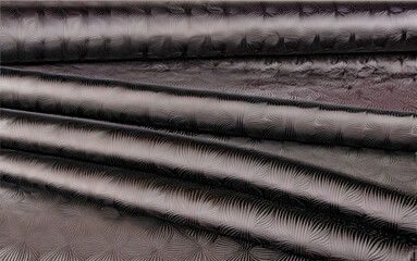Texture, background, pattern. Black silk fabric.Pure Silk Charmeuse Crepe Backed Satin in BLACK fabric. Wide Stretch Silk Charmeuse Black By the Yard