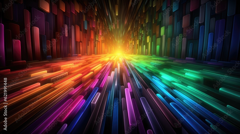 Aufkleber a colorful abstract background with lines and lights. generative ai image.
