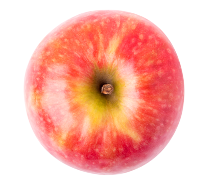 Red apples top view cut out