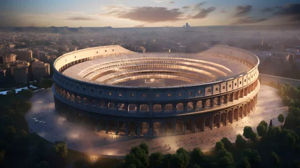 Fotobehang Colosseum if the Roman colosseum were built today as a sports arena
