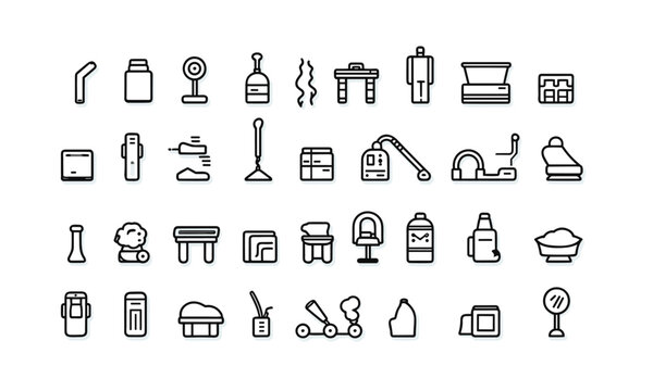 The basic arrangement of diagram symbols about health protection, medical equipment, doctors' equipment