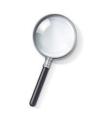 Magnifying glass isolated on white background. Created with Generative AI technology.