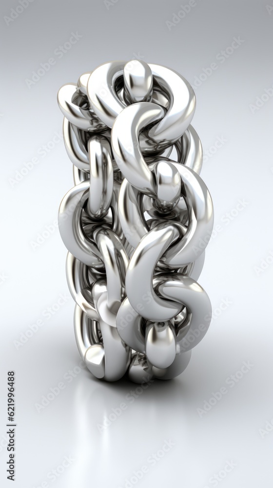 Poster a 3d image of a bunch of links. generative ai image.