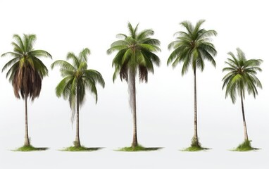 Fototapeta na wymiar Isolated tropical coconut palm tree Cocos nucifera, Generative AI