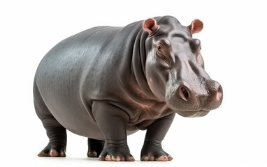 Obraz premium A hippo isolated on white background, Generative AI