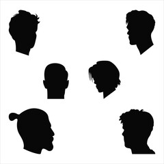 Men's hairstyle silhouettes