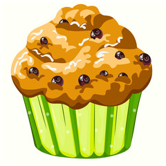 blueberry cupcake in green packaging