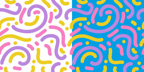 Fototapeta premium abstract colorful seamless background with drawn smooth lines