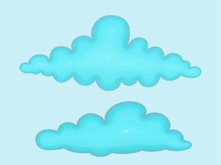 3d clouds on blue background.  3d vector illustration