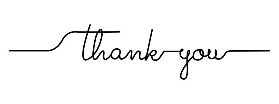 Thank you hand drawn inscription. Calligraphic inscription, vector illustration.