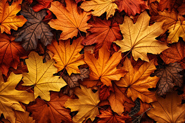 Naklejka na ściany i meble Generative AI illustration of Autumn wallpapers backgrounds, in the style of naturalistic tones