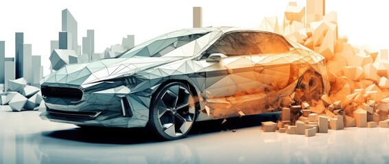 Concept vehicle 3d rendering, generative ai