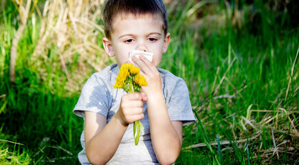 the child is allergic to spring flowers.