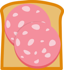 Ham toast icon. 