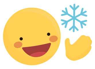 Cryolipolysis icon. Yellow emoji face with a cold symbol in his hand.
Graphic scheme of snow, fresh, cold, ice, to be used in liposuction, weight loss, Fat freezing. Weather, winter concept
Vector png