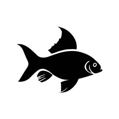 Obraz premium abstract simple icon black fish set collection