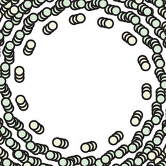 Green and white circle dots frame. Vector illustration.	