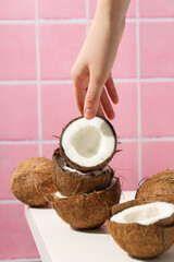 Concept of summer and vacation with coconut