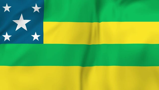 Waving flag of Brazilian state Sergipe. 3d animation in 4k resolution video.