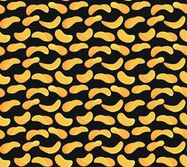 Flying and falling crispy wavy potato chips. Vector background with realistic ripple chips pieces, 3d crunchy snack. Delicious food, crisp meal promotion with yellow potato slices motion