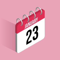 January 23 day calender