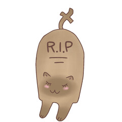 A Siamese cat turns into a gravestone