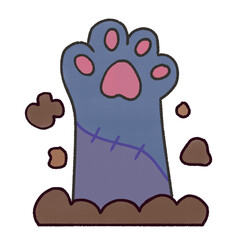 Leg of purple cat zombie