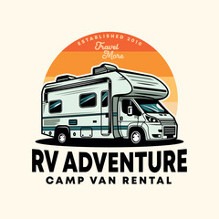 RV camper van adventure colorful design