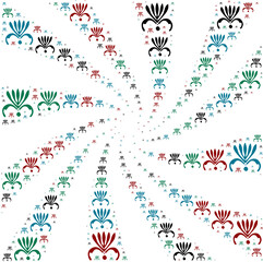 set of elements spiral motif on PNG