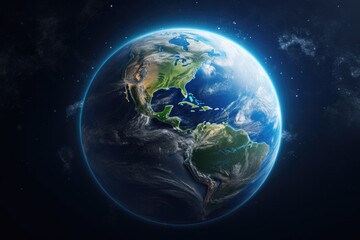 Fototapeta na wymiar Planet Earth, viewed from space 