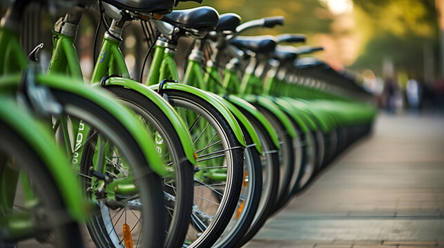 Green Transportation - Alternative modes of transportation such as bicycles, public transit to encourage sustainable commuting. Generative ai.