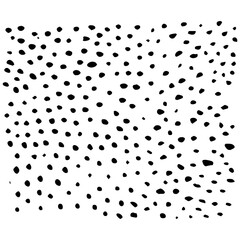 Dots drawn by hand. Abstract monochrome background. Vector illustration isolated on white background.